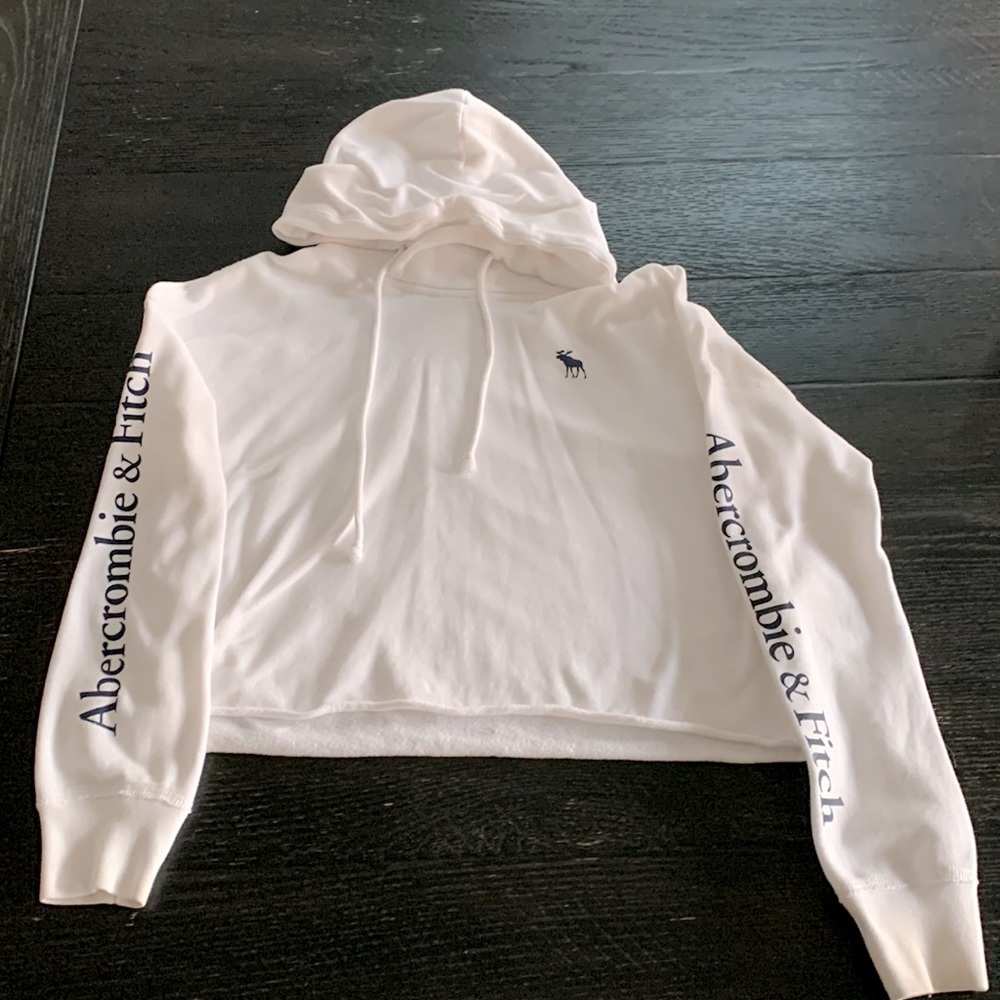 Abercrombie&Fitch, white long sleeve hoodie